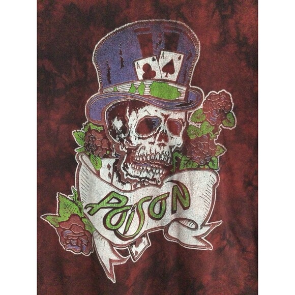 Poison T-Shirt Men’s Size L Red Retro Dragging the Cat Across America 1987 Tour - Picture 3 of 8